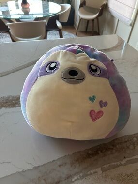 Large Squishmalloow Plush Sloth in Pastel Tie-Dye